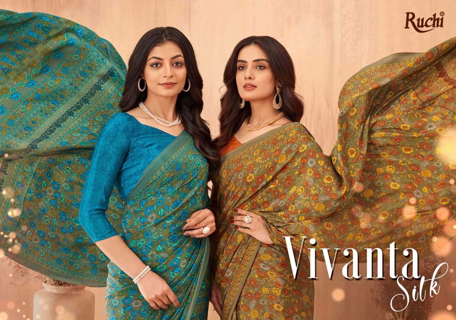 ruchi vivanta silk vol 34 series 34101-34103 Silk Crepe saree