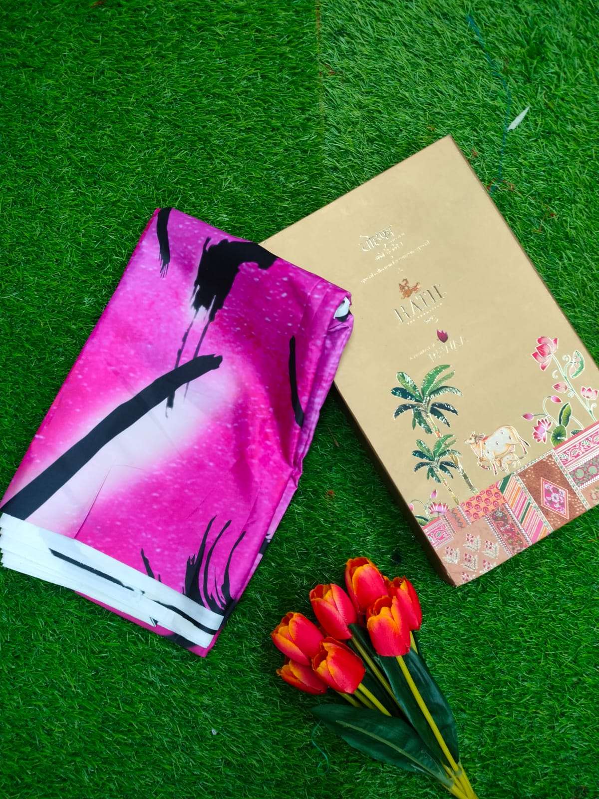 Rutrang vol 5 designer Fancy Digital saree with pallu and blouse piece 