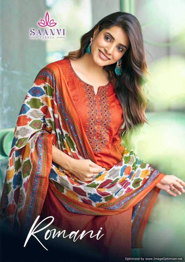 Saanvi Romani series 1001-1008  Heavy Cambric Cotton suit
