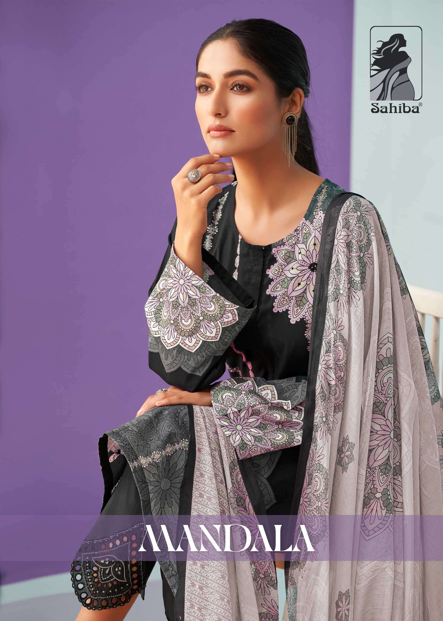 sahiba mandala pure cotton lawn digital print suit 