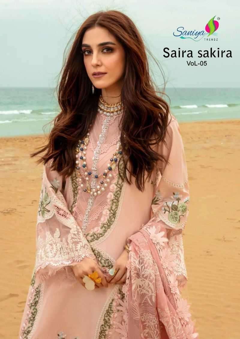 saniya trendz saira sakira vol 5 series 5001-5002 cotton suit 