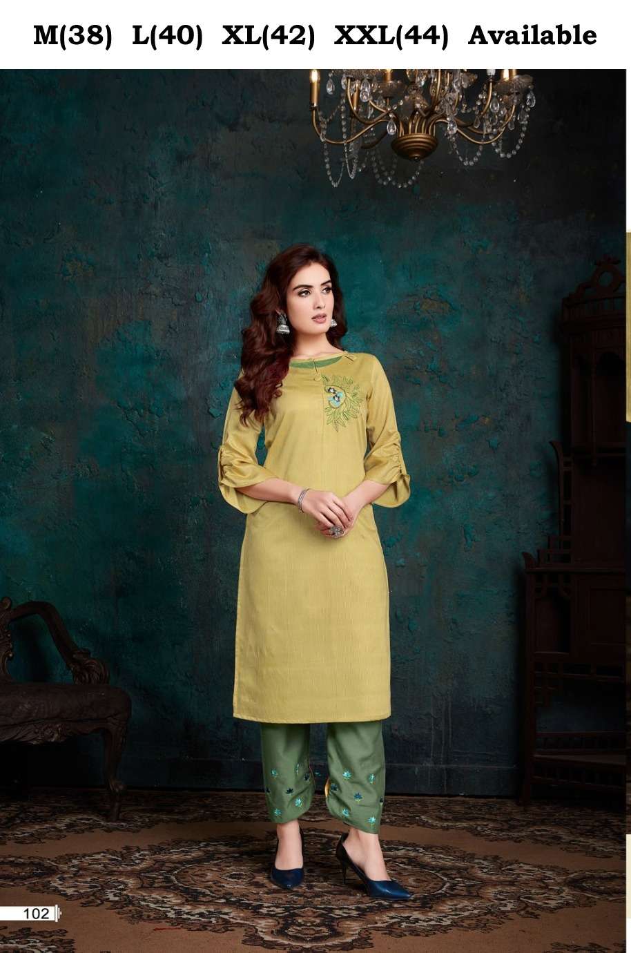SHERON designer Viscose muslin Self lining pure kurti with pant