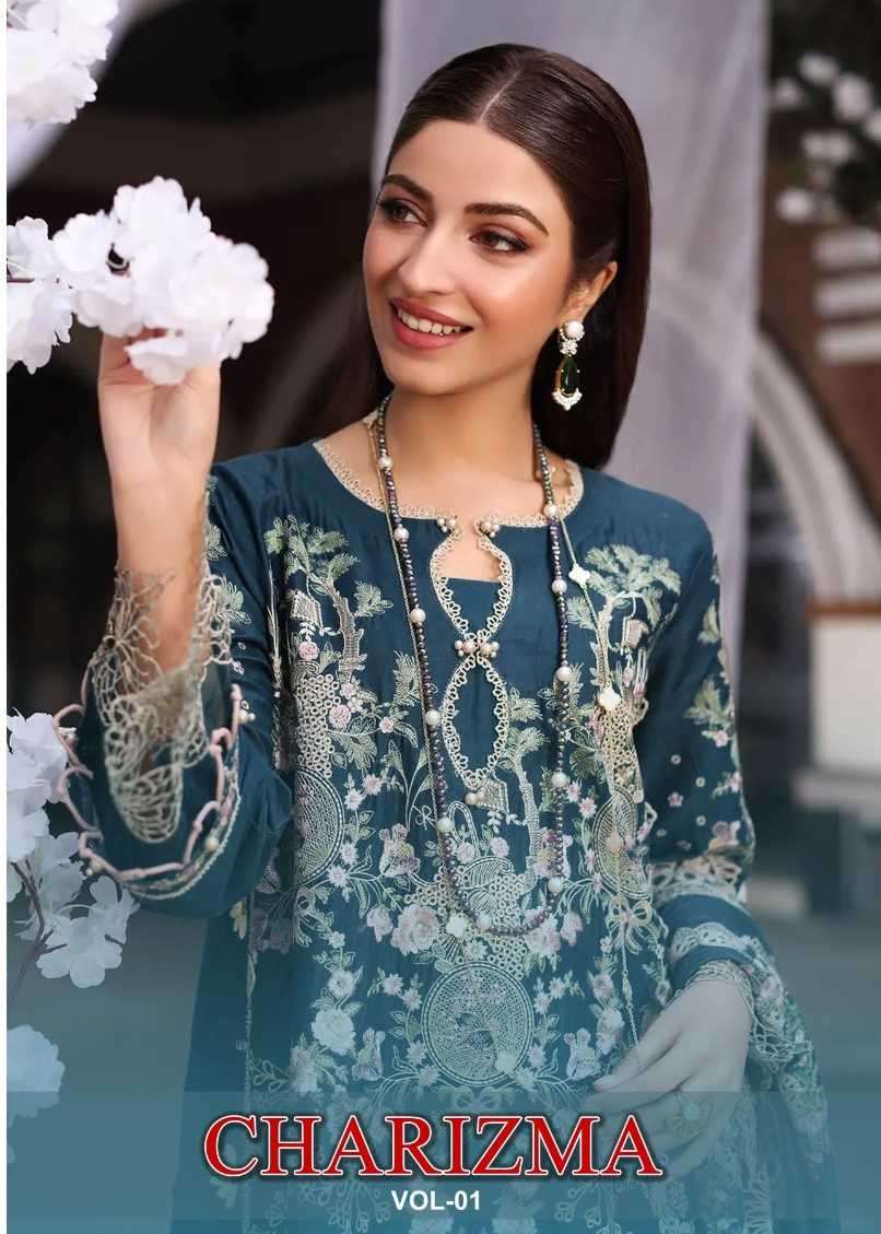 shraddha charizma vol 1 series 1001-1004 pure cotton suit 