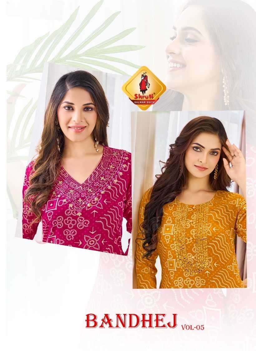 Shruti bandhej vol 5 rayon kurti 