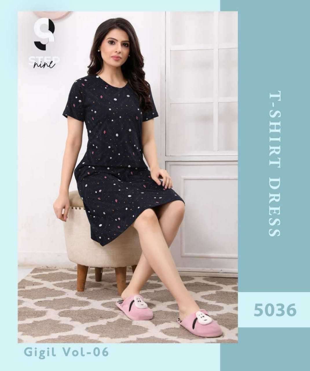 step9 gigil vol 6 daily wear hosiery cotton full stitch t shirt dress
