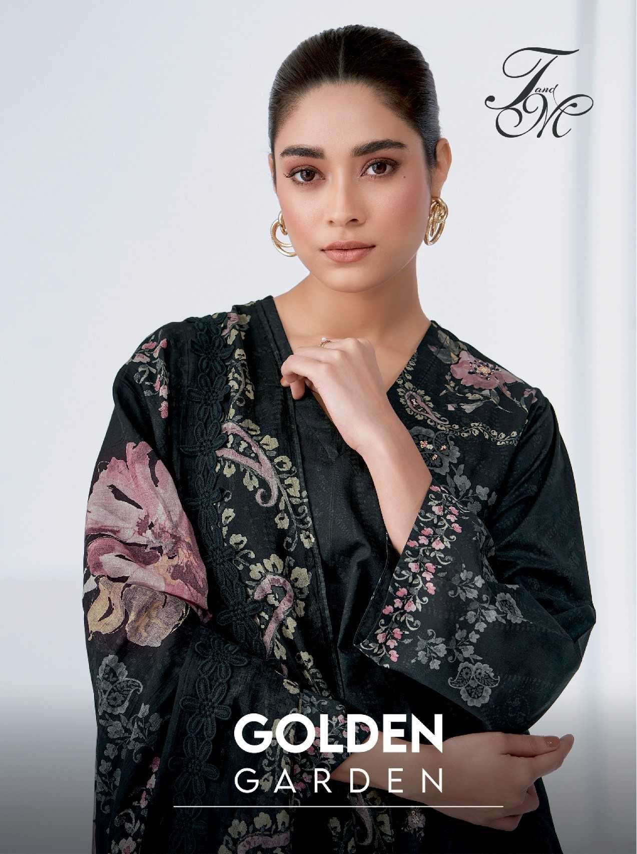 t and m golden garden pure lawn cotton digital print suit 