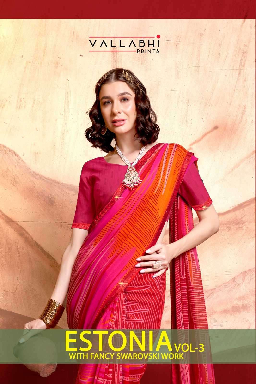 vallabhi estonia vol 3 series 25011-25016 georgette saree