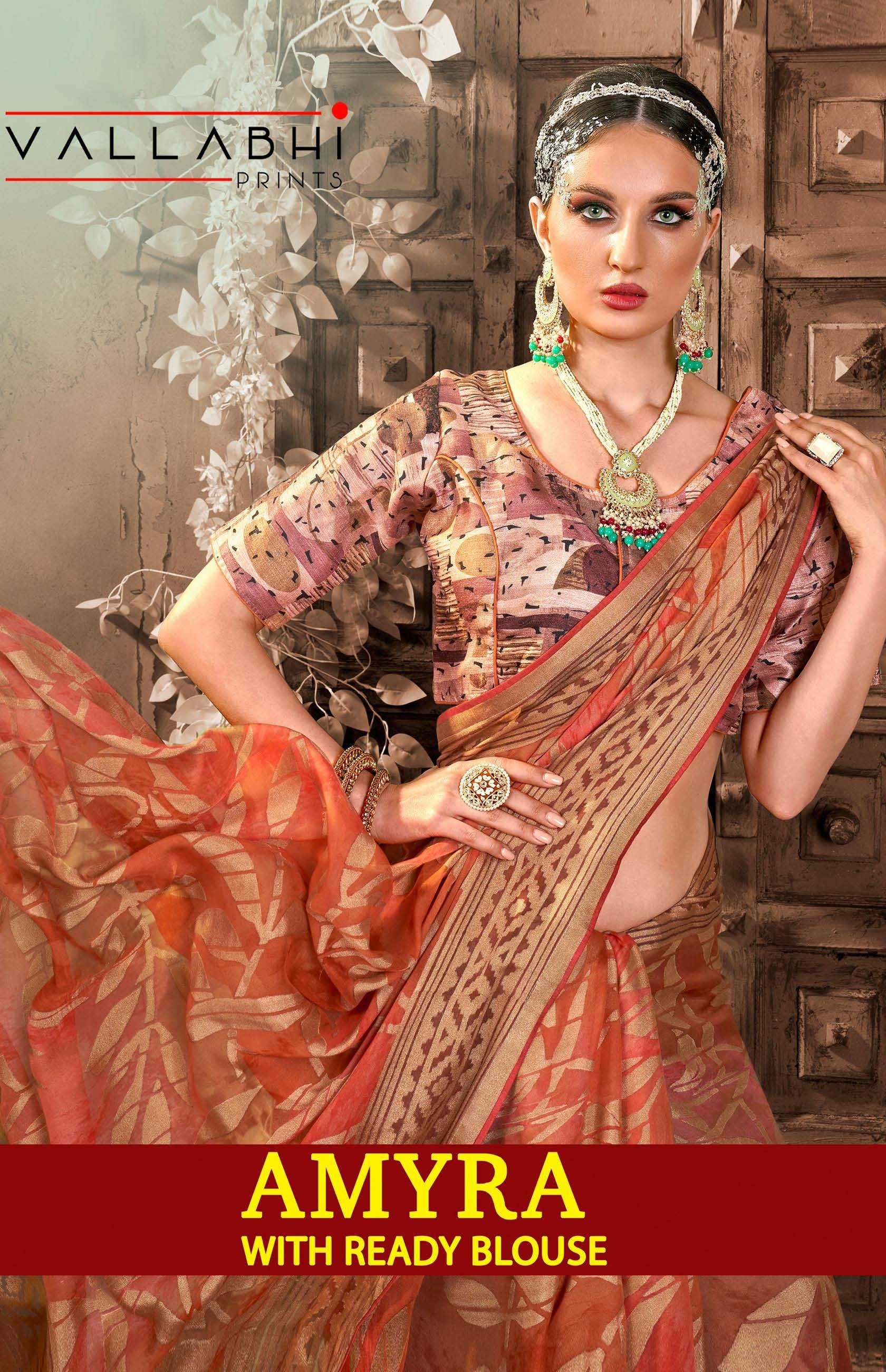 vallabhi prints amyra series 26061-26066 brasso saree