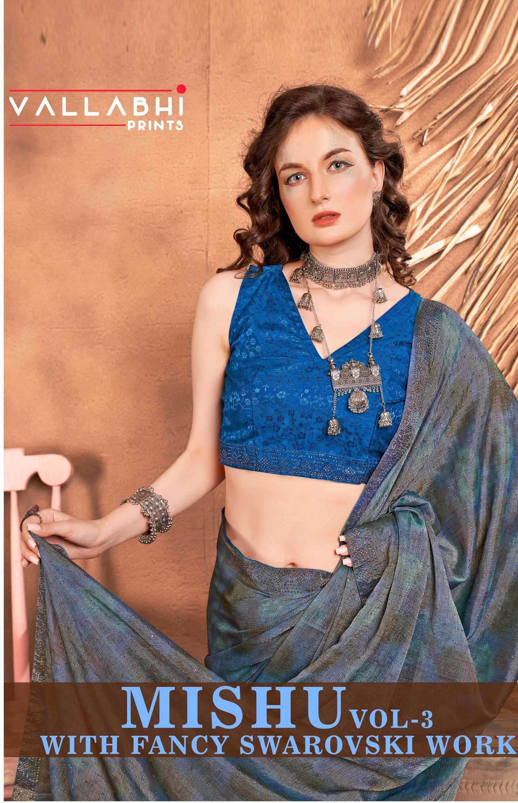 vallabhi prints mishu vol 3 series 25691-25696 brasso saree 