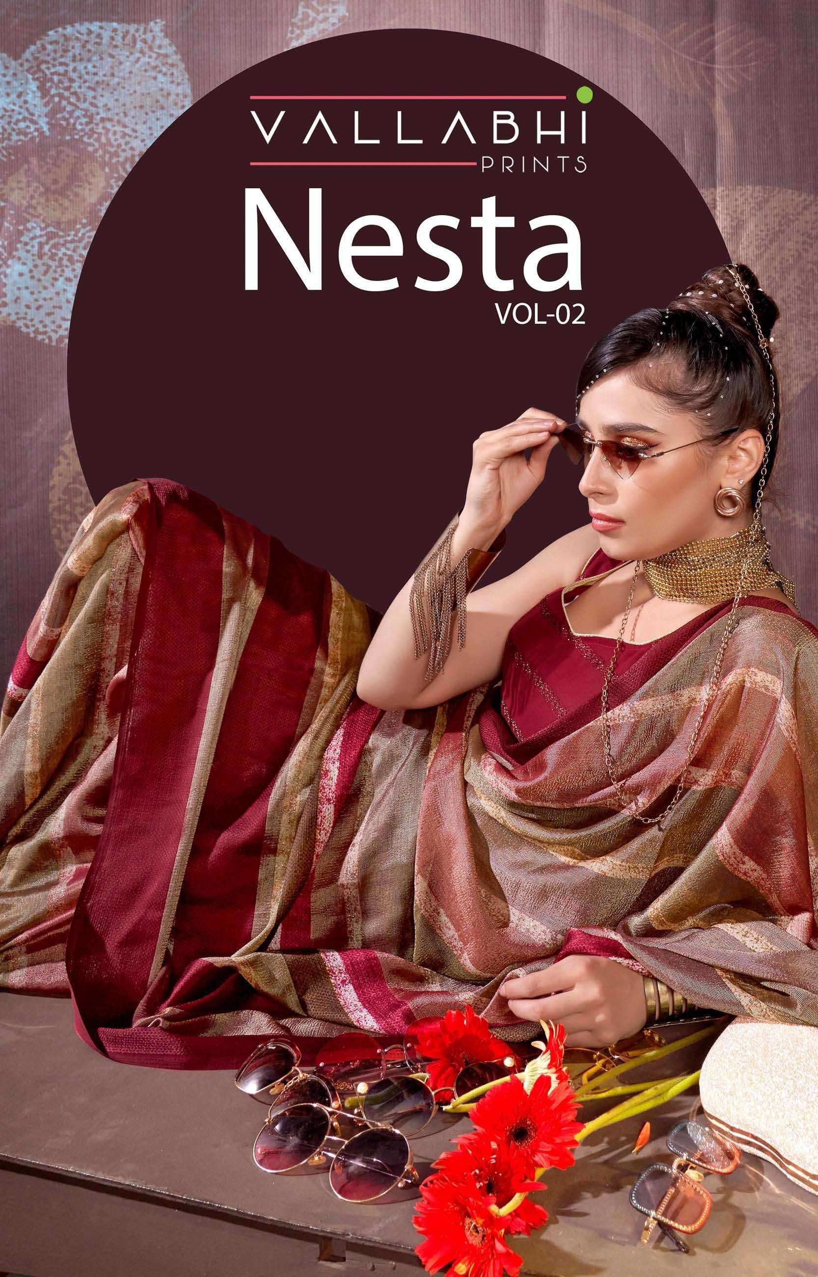 vallabhi prints nesta vol 2 series 20191-20198 brasso saree