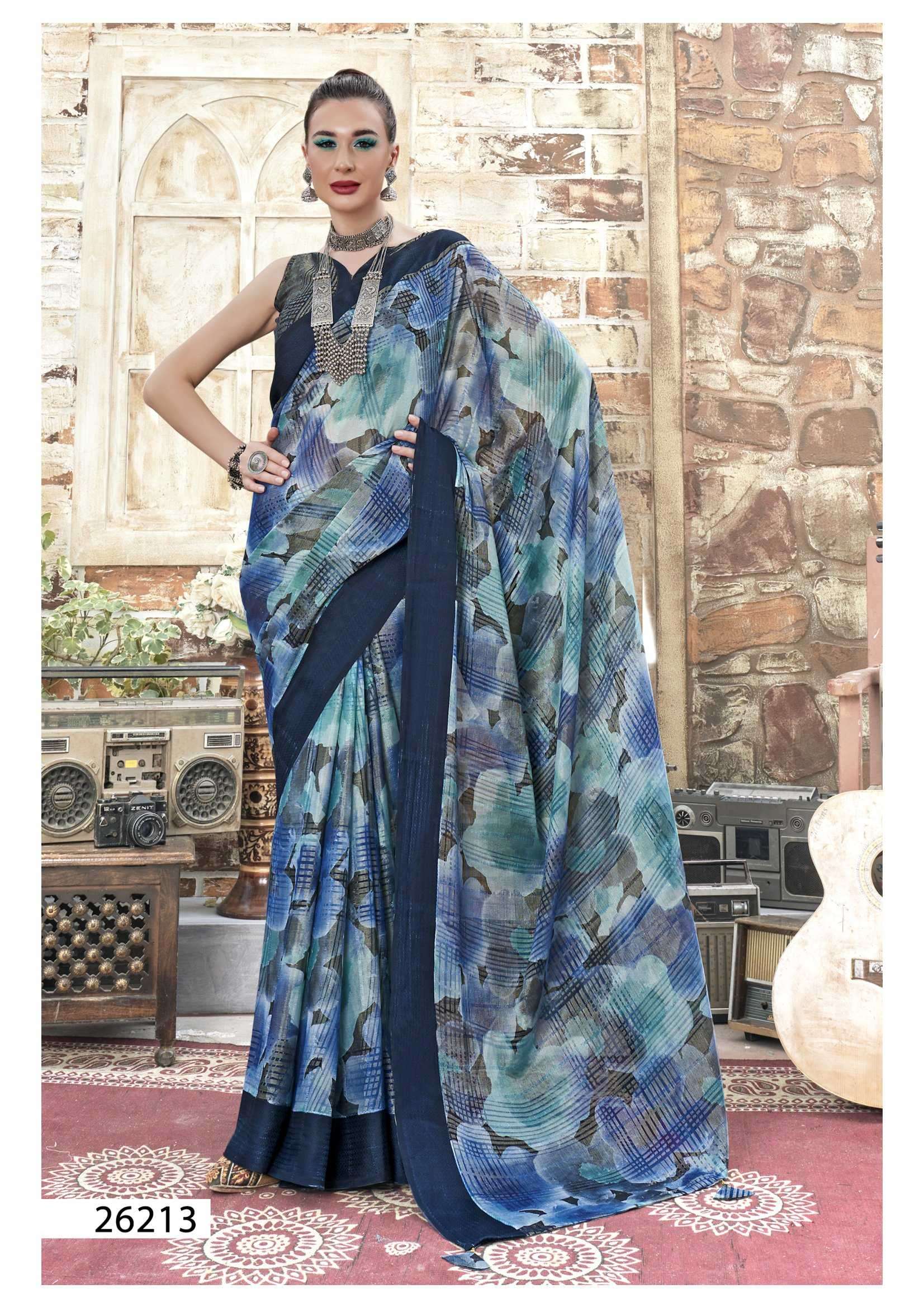 vallabhi prints pleasant vol 2 series 26211-26216 Brasso Floral Printed saree