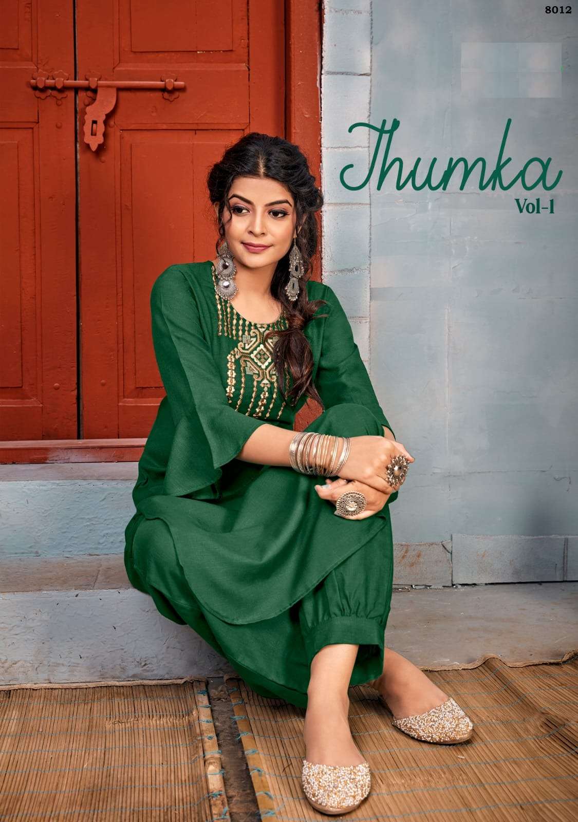 Vardan Designer Jhumka Vol-1 designer Heavy 14 Kg Riyon kurti pant