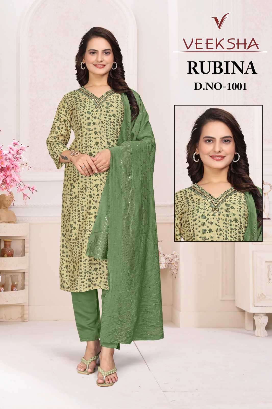 veeksha rubina series 1002-1017 modal print readymade suit 