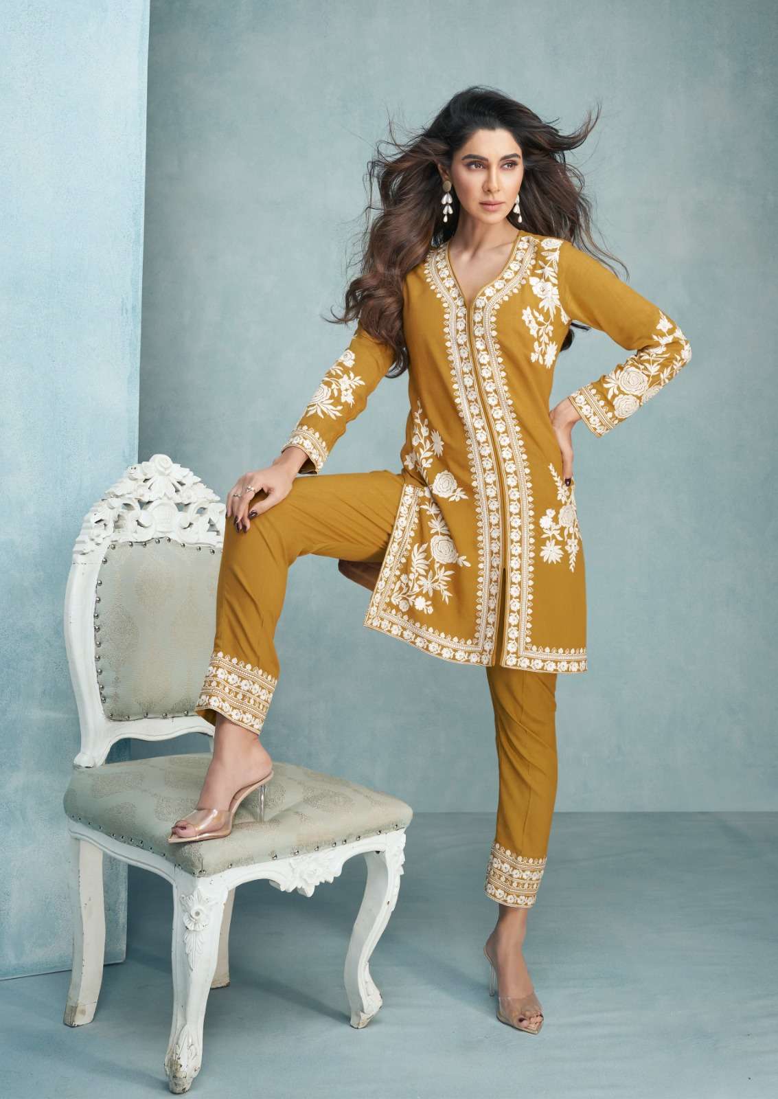 VEERA series 5001-5006 Hevy REYON kurti with pant