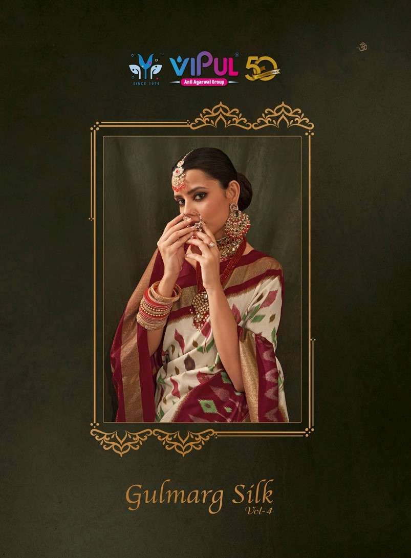 Vipul Gulmarg Silk Vol- 4 Series 81702-81713 Silk Foil Printed Saree