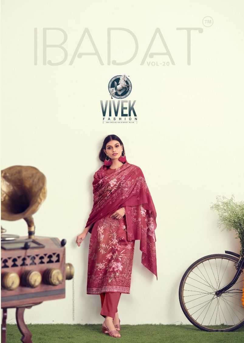 vivek ibadat vol 20 series 16301-16306 heavy cotton lawn suit 