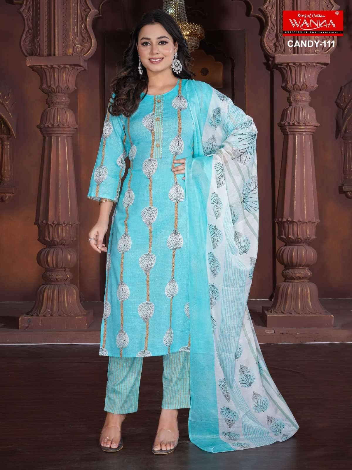wanna candy series 101-112 Two tone cotton readymade suit