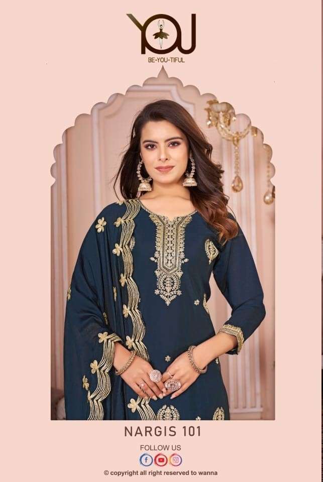wanna nargis series 101 and 104 Roman silk readymade suit 