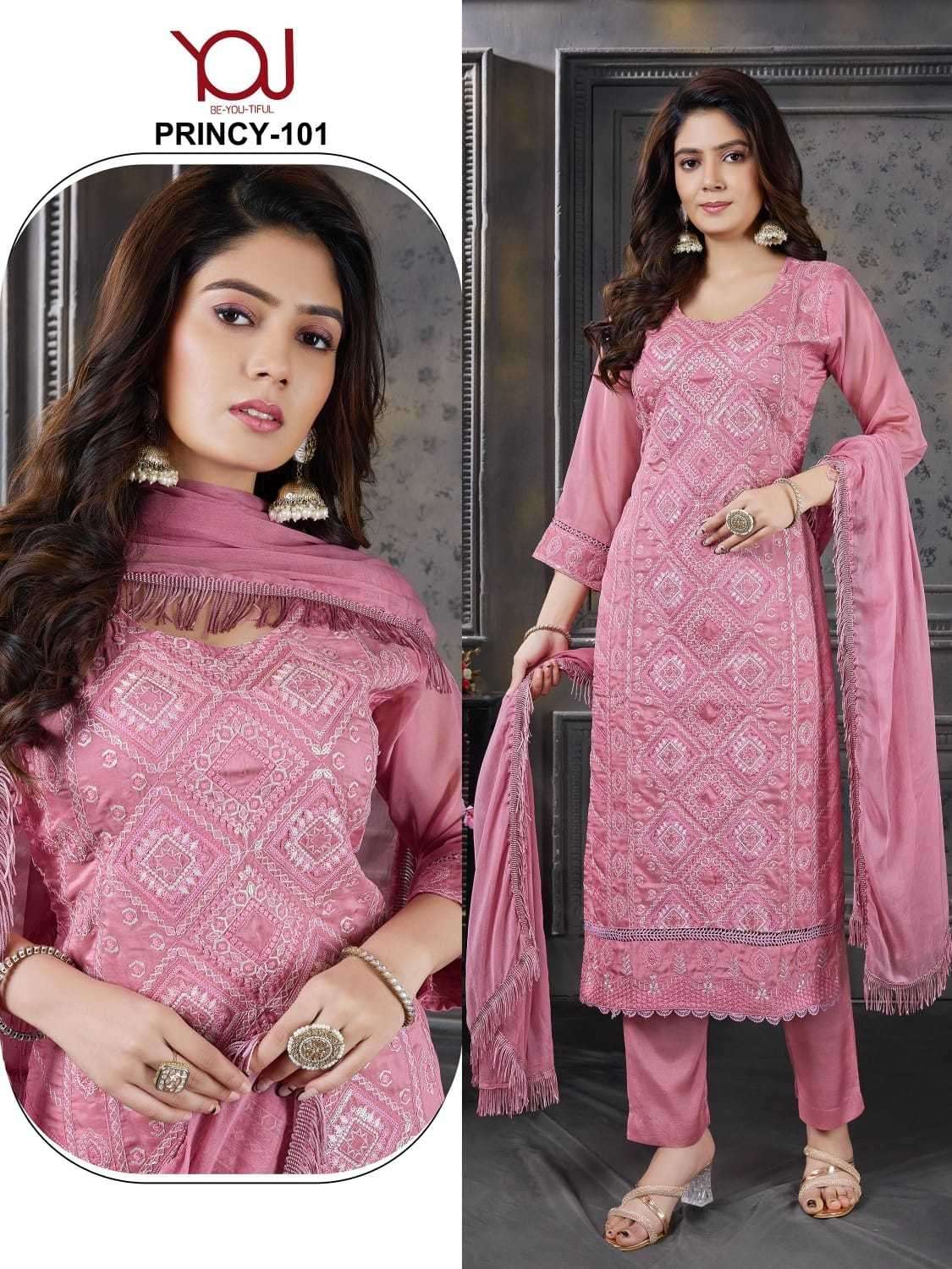 wanna princy series 101-102 Heavy organza silk readymade suit 