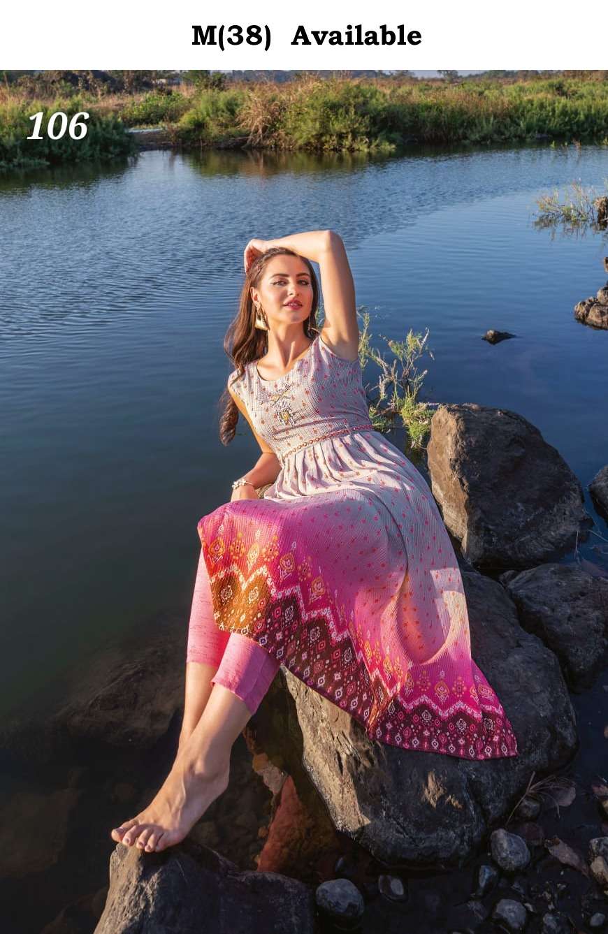 Wishful Croset Chinon in Digital Print With Khatli work gown