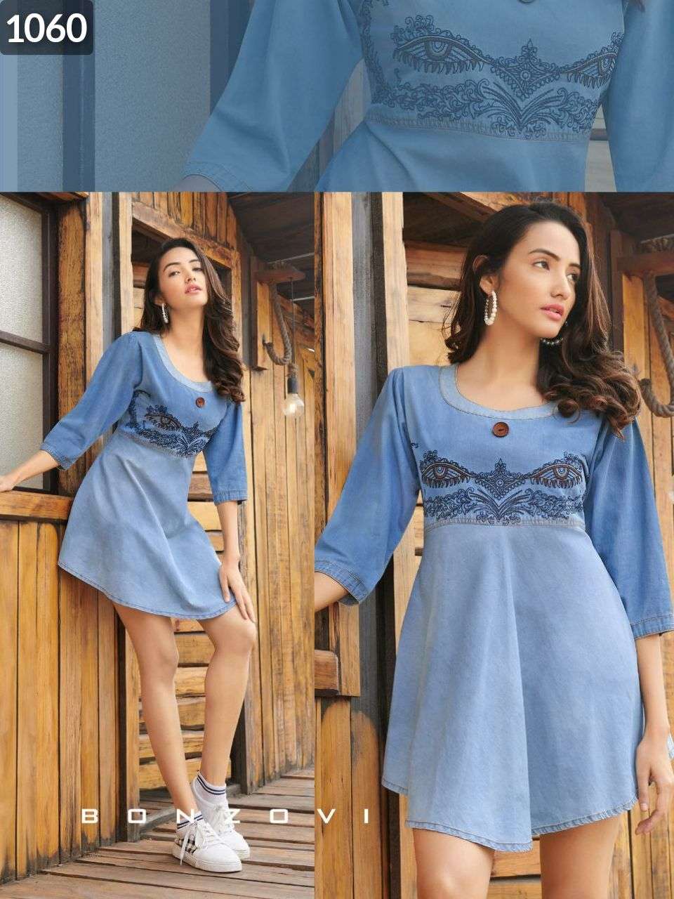 wonder designer pure cotton denim short tops
