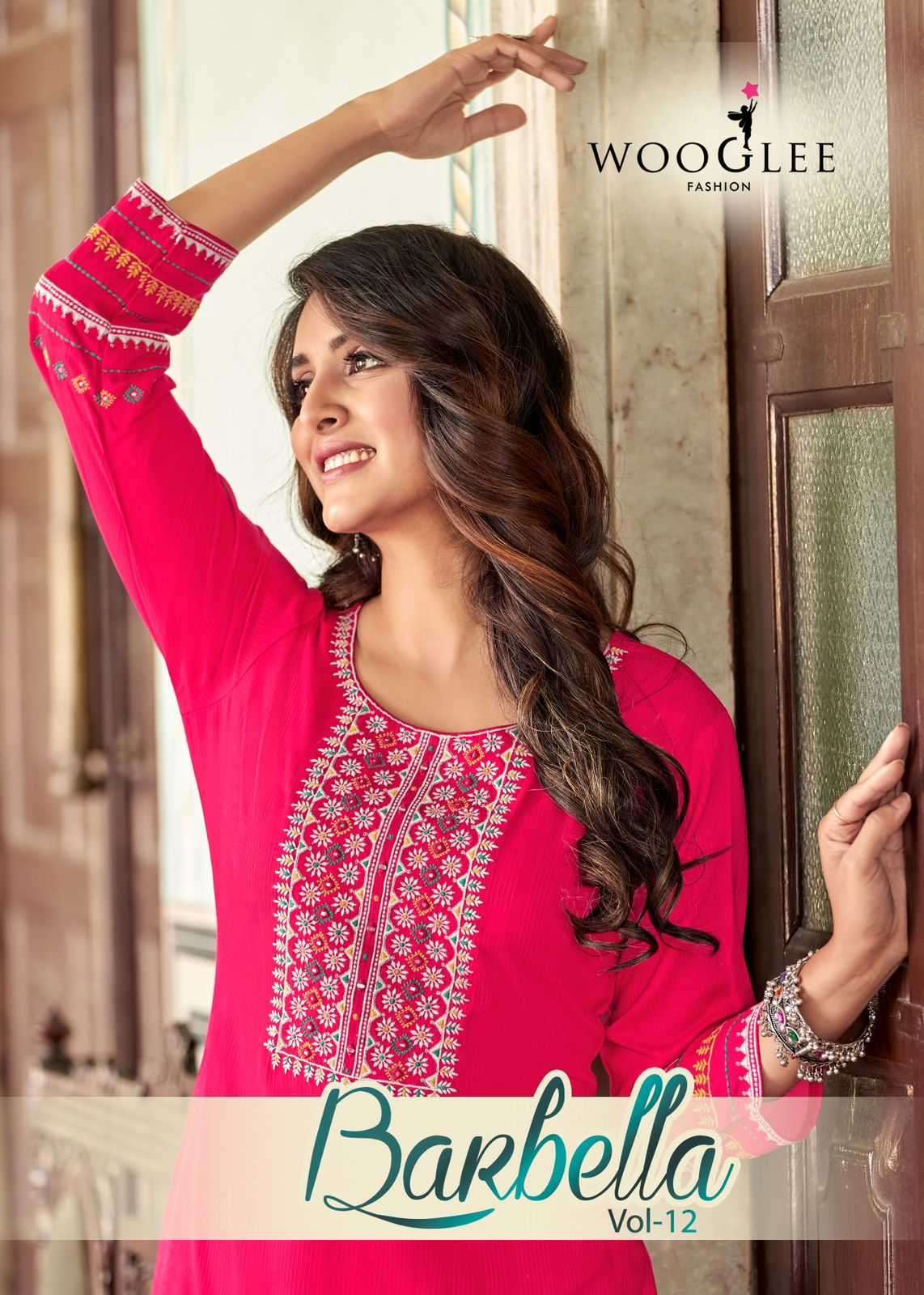 wooglee barbella vol 12 series 2078-2083 Heavy Rayon kurti