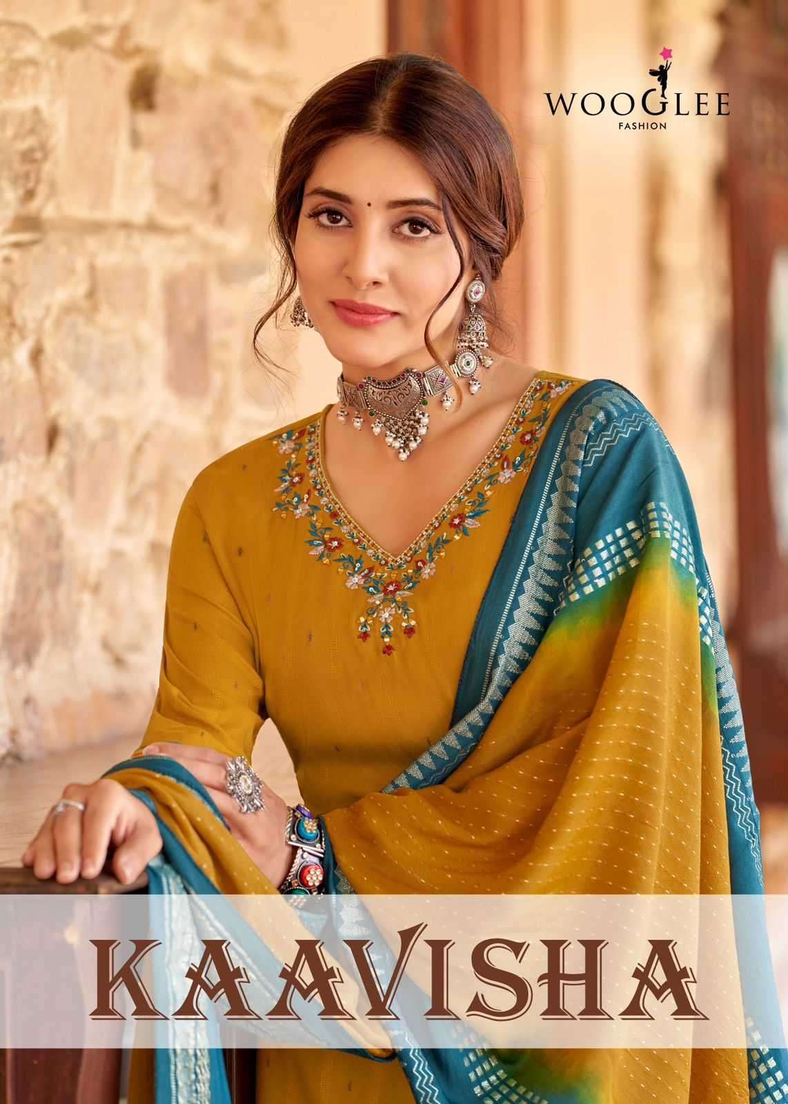 wooglee kaavisha series 1001-1004 Rayon Weaving readymade suit 