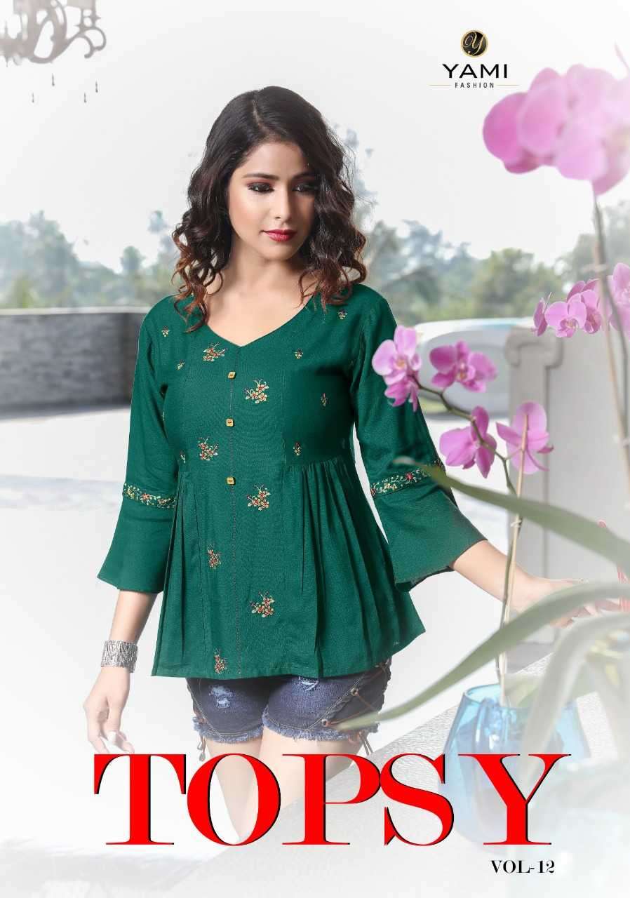 yami topsy vol 12 series 4541-4547 Rayon Base Weaved short tops