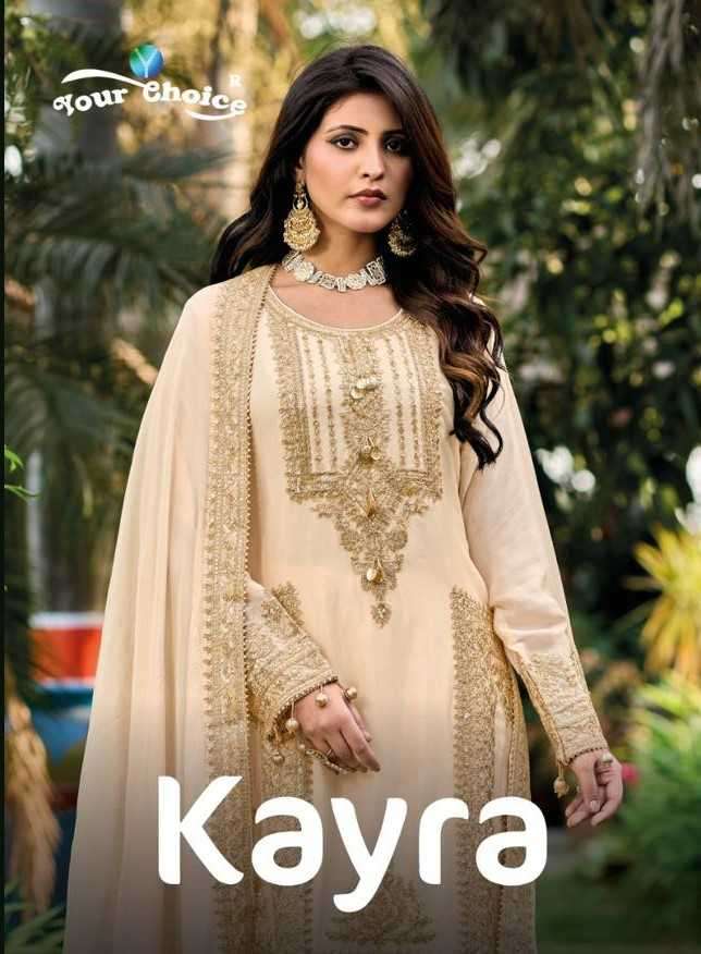 your choice kayra series 1001-1002 Semi pure Chinon readymade suit 