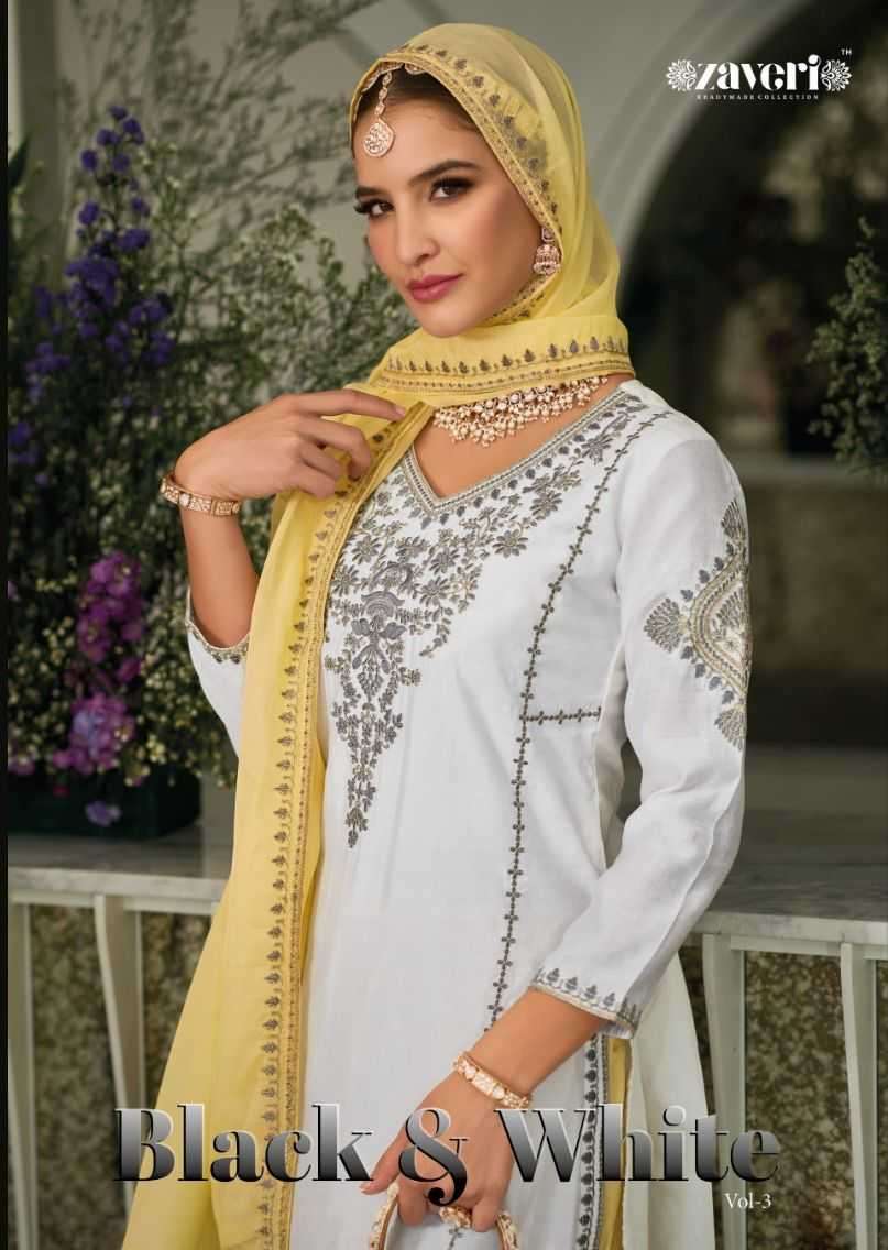 zaveri black and white vol 3 series 1269-1270 Heavy silk readymade suit 