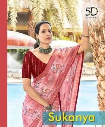 5d designer sukanya series 40571-40578 georgette saree