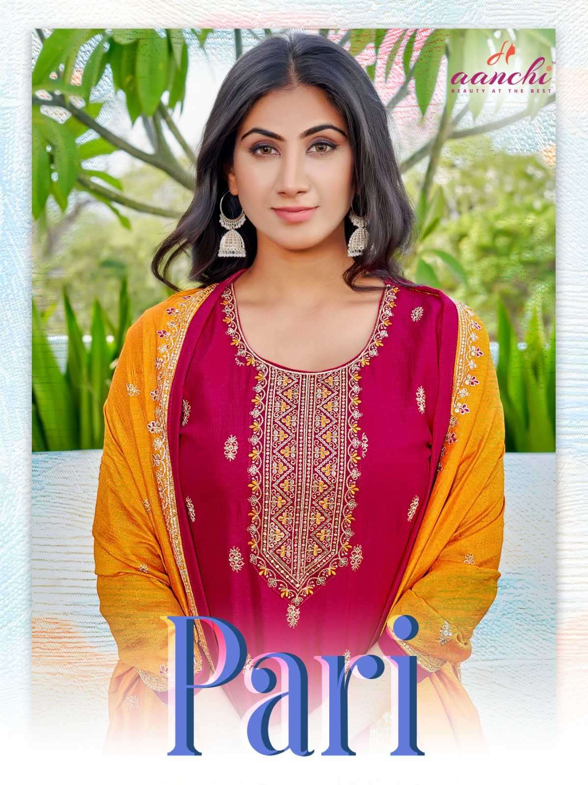 aanchi pari series 1001-1004 vichitra readymade suit 