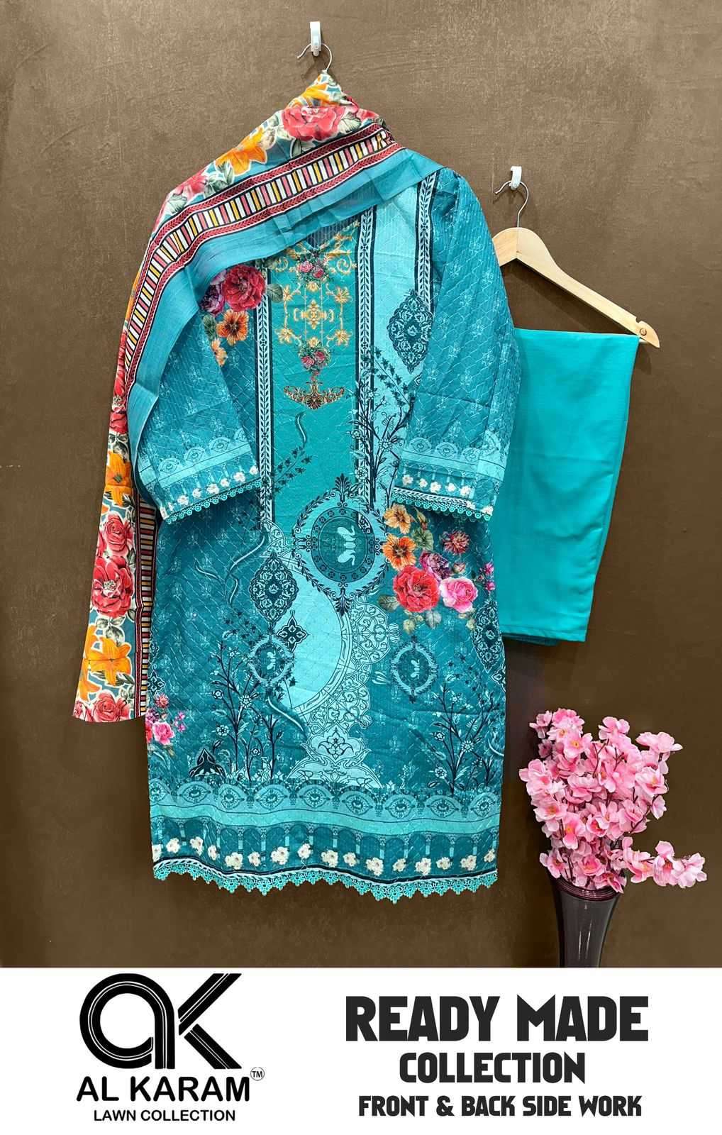 al karam chikankari 5 lawn readymade pakistani suit 