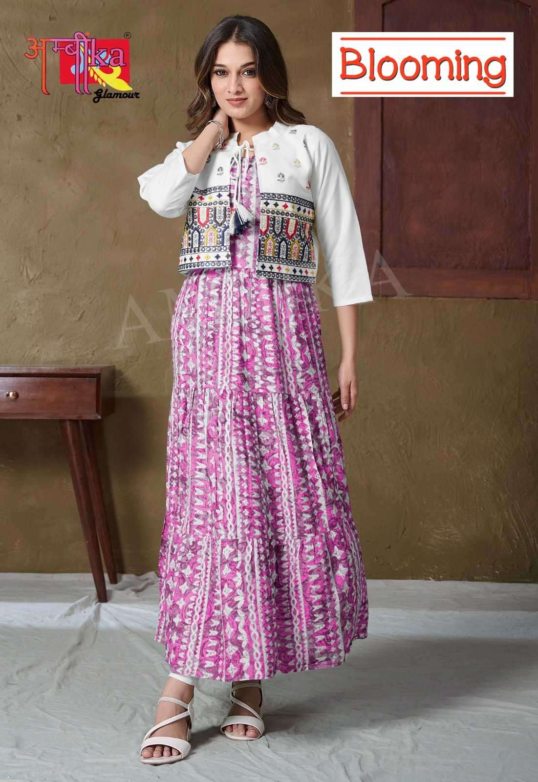 ambika blooming mill print rayon 14kg kurti 