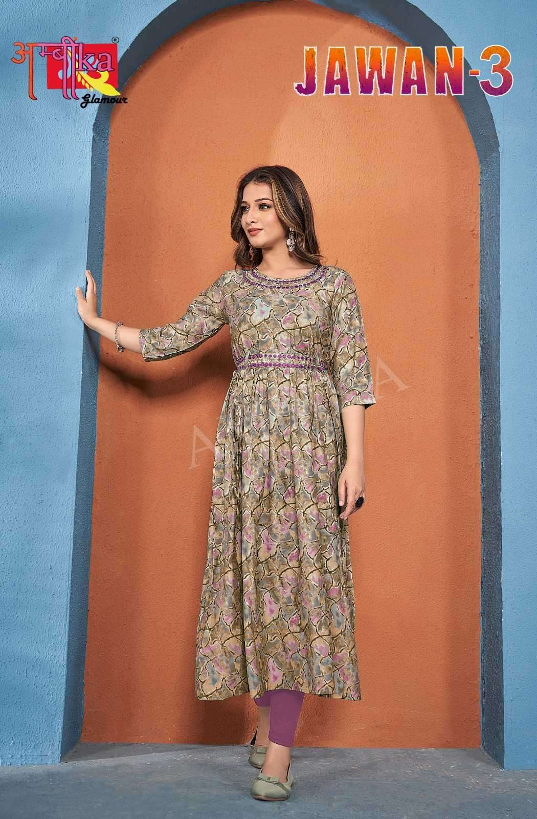ambika kurtis jalwan vol 3 mill print modal foil kurti 