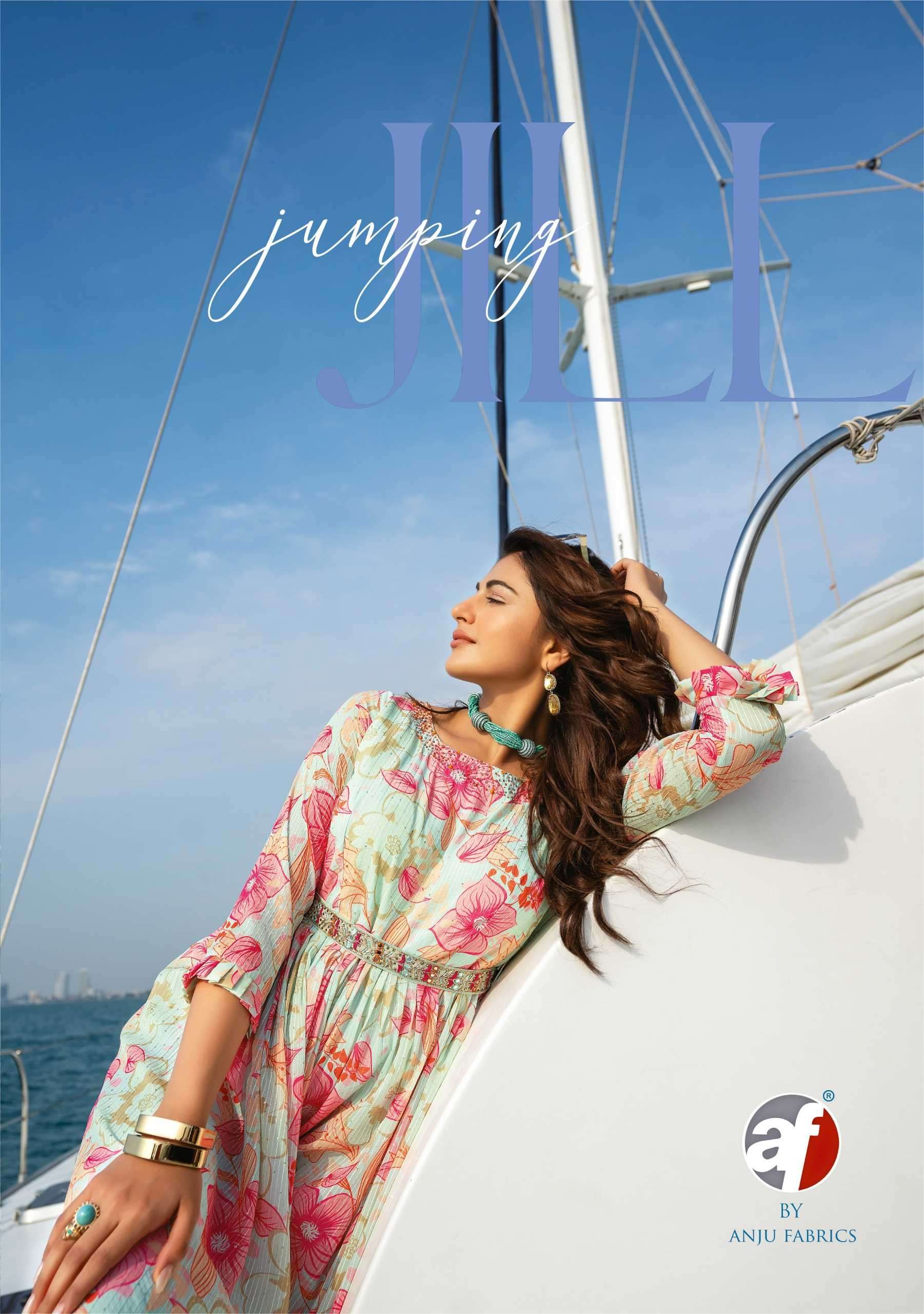 anju fab jumping jill series 7261-7265 georgette kurti