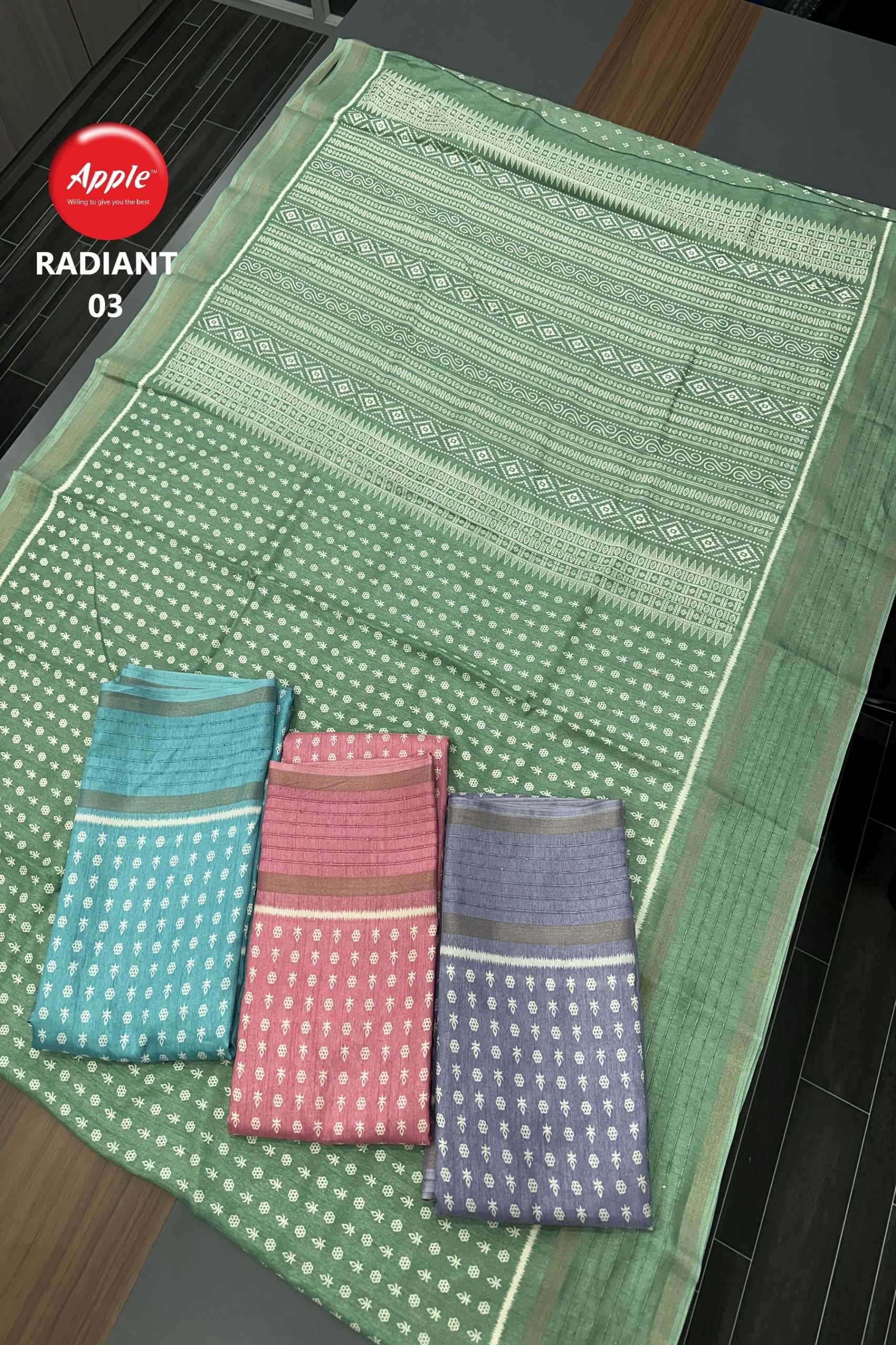 apple radiant vol 3 dola printed saree
