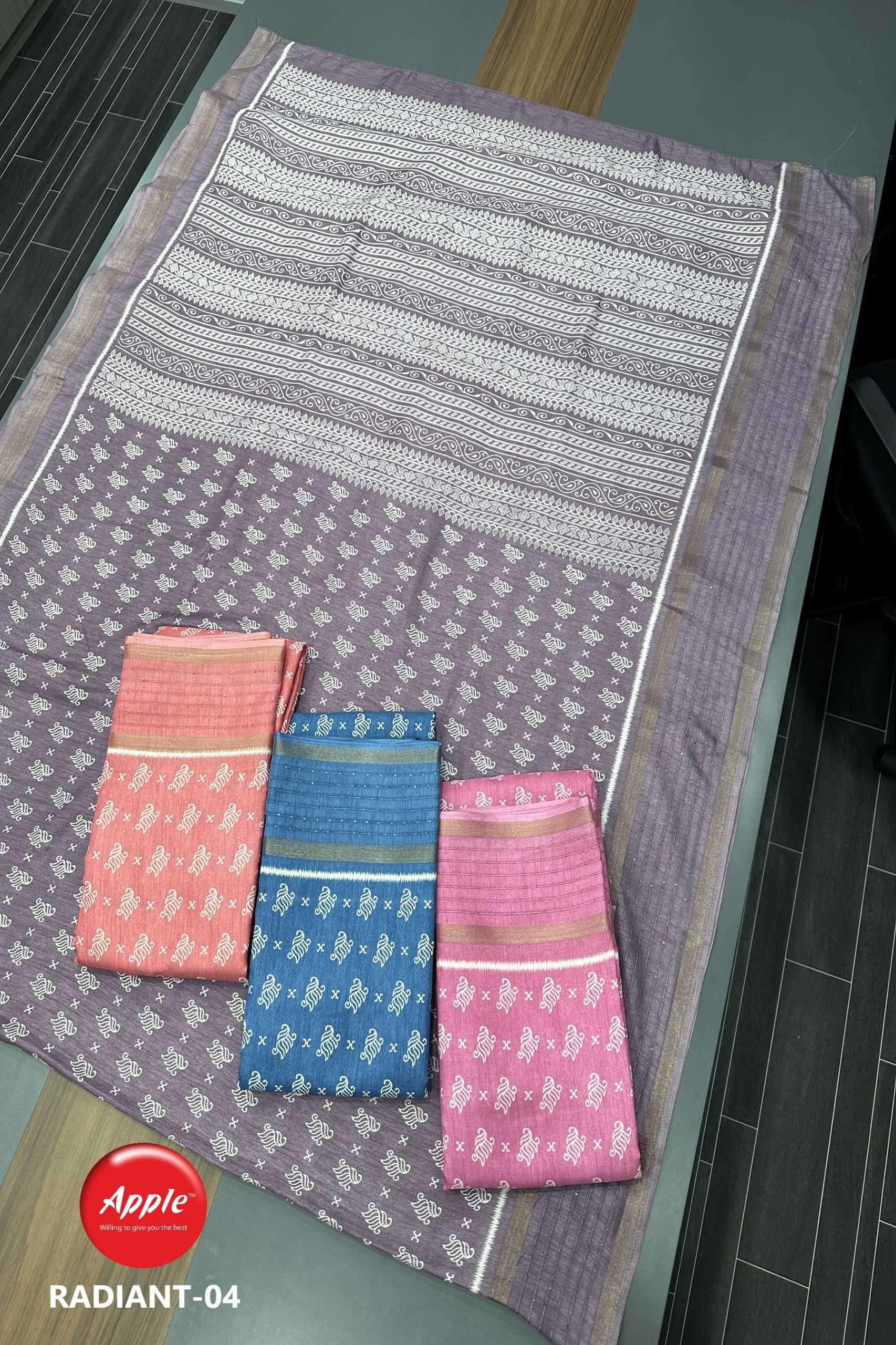 apple radiant vol 4 dola printed saree