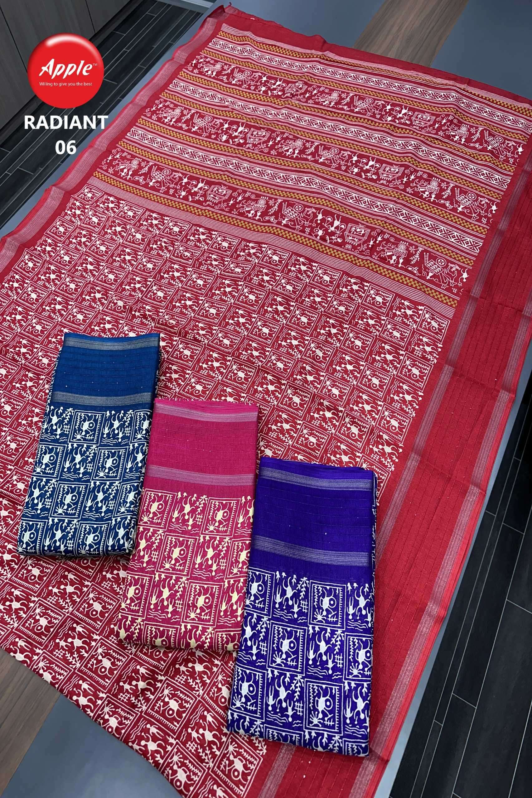 apple radiant vol 6 dola printed saree at wholesale price