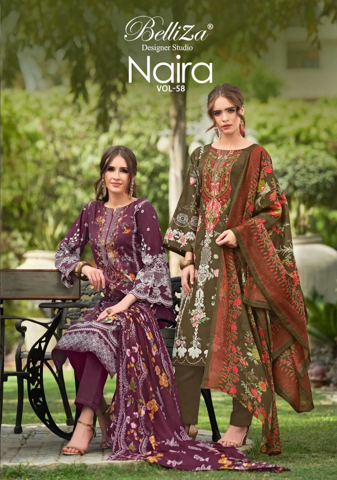 belliza naira vol 58 series 933001-933008 Pure Cotton suit