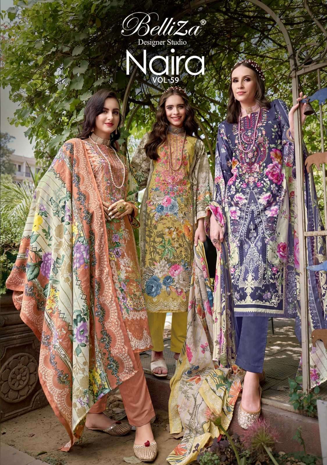 belliza naira vol 59 series 934001-934008 Pure Cotton suit