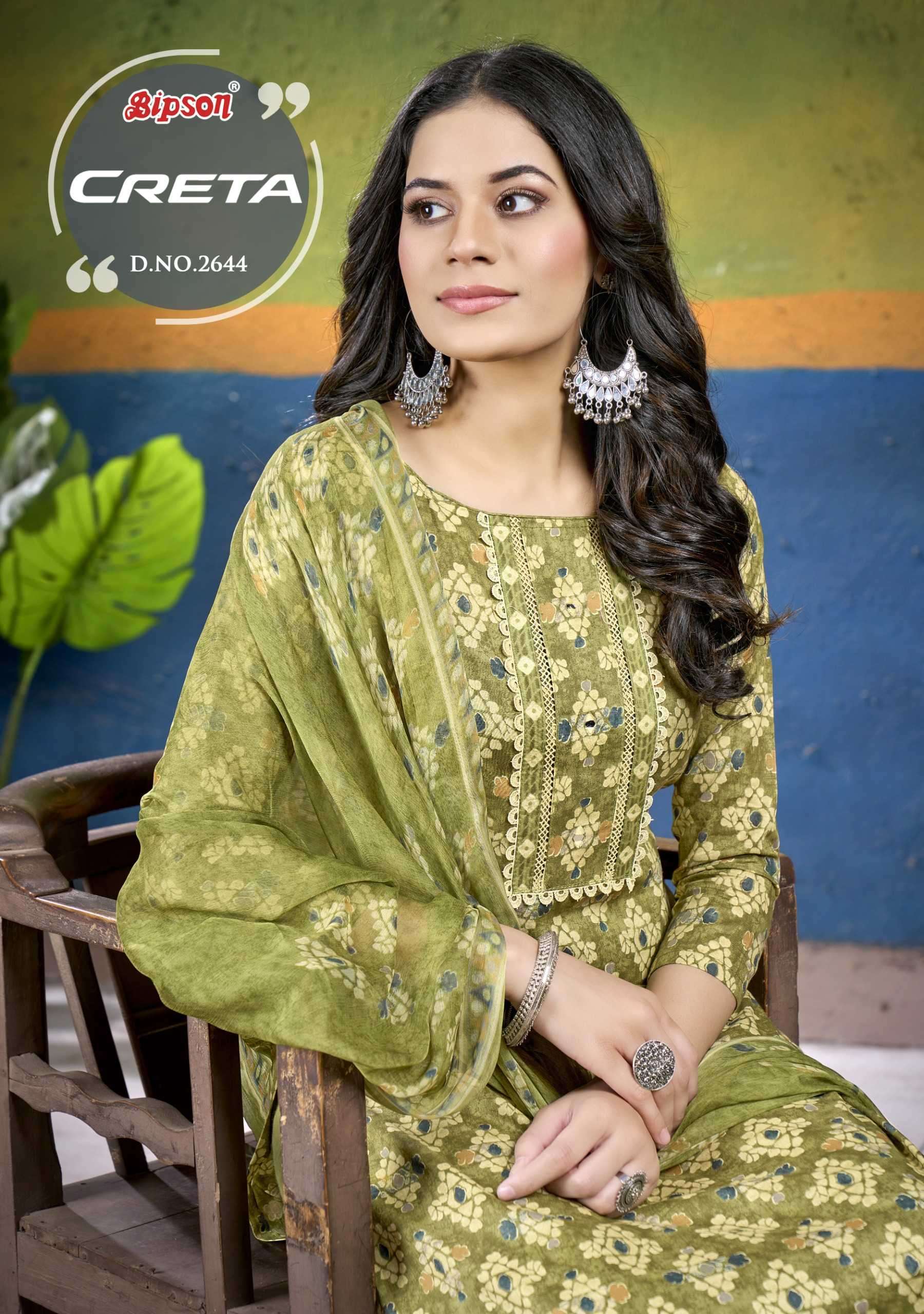 bipson prints 2644 Cambric Cotton Print With Ethnic HandWork suit