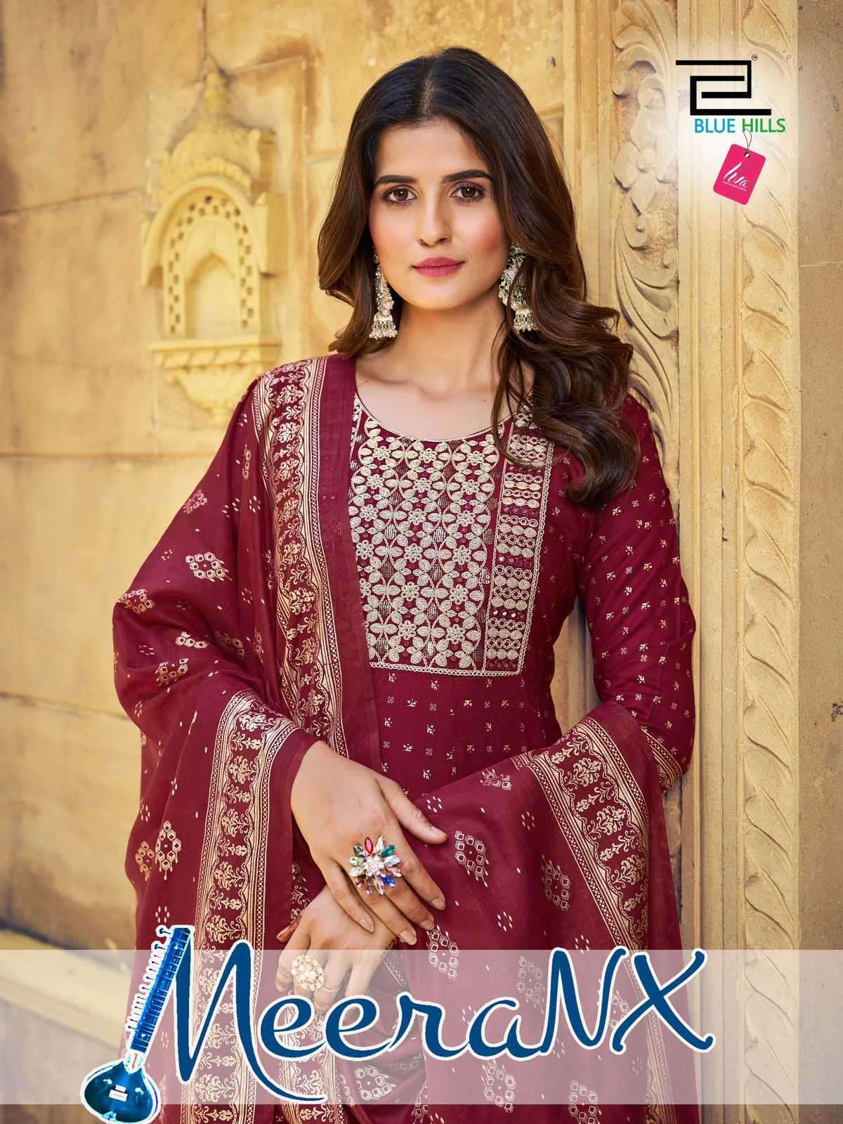 blue hills meera nx Rayon 14kg readymade suit 