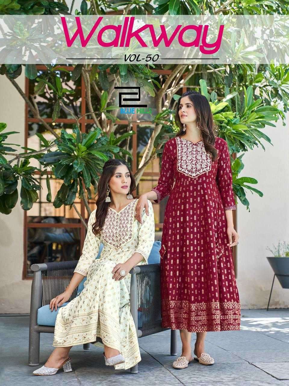 blue hills walkway vol 50 series 5001-5008 rayon 14kg kurti 