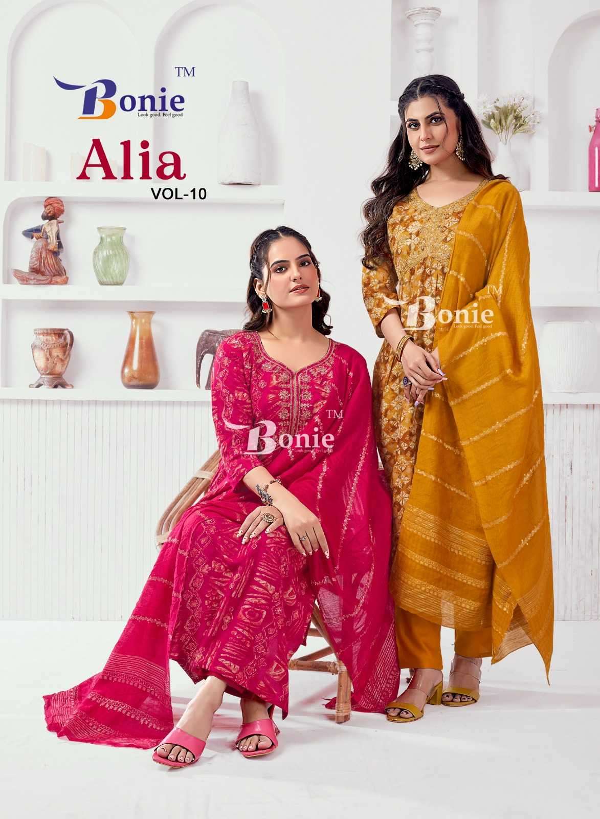 bonie alia vol 10 series 10001-10006 rayon readymade suit 