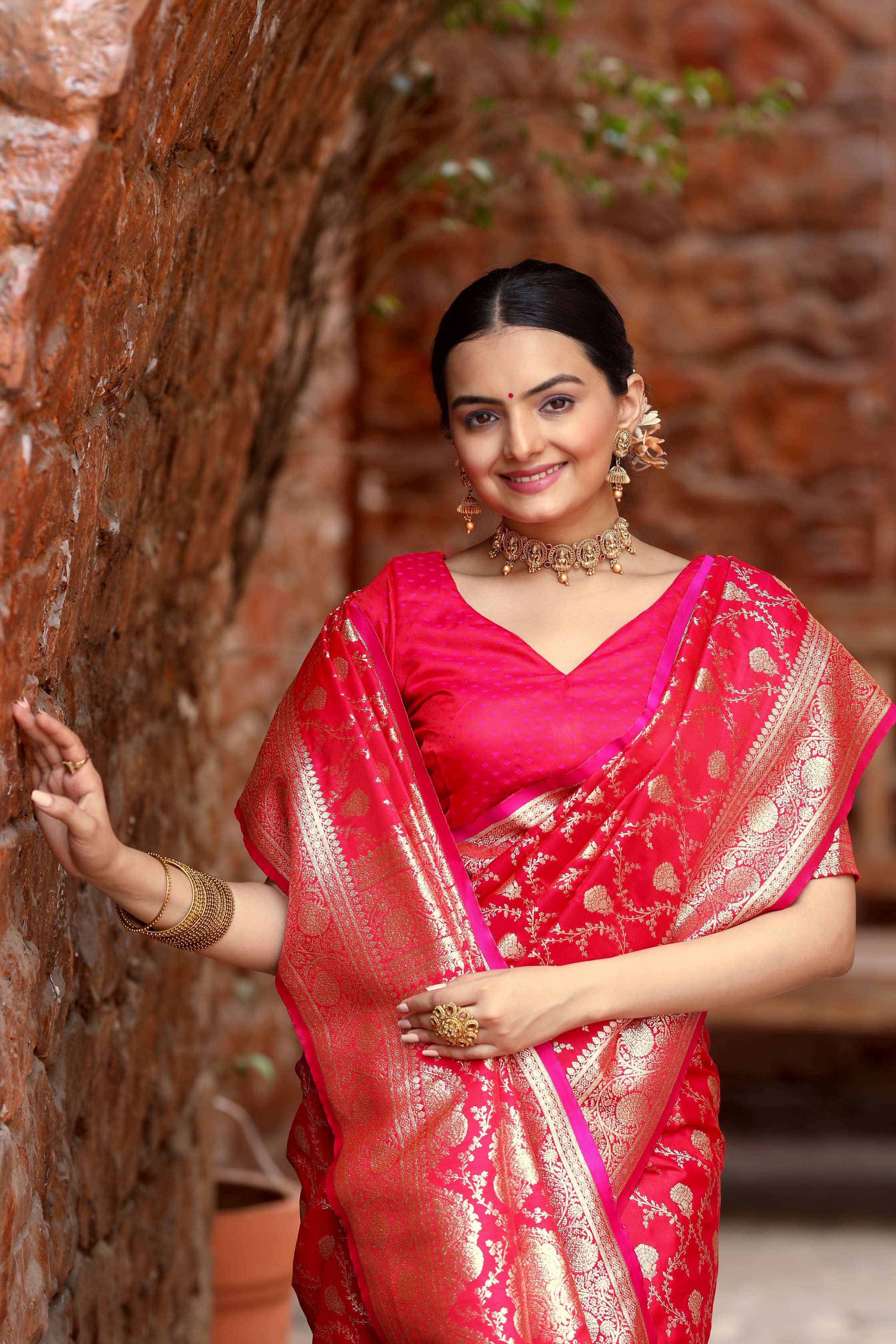 BT-53 Shivani designer Benarasi mushro satin silk sareess