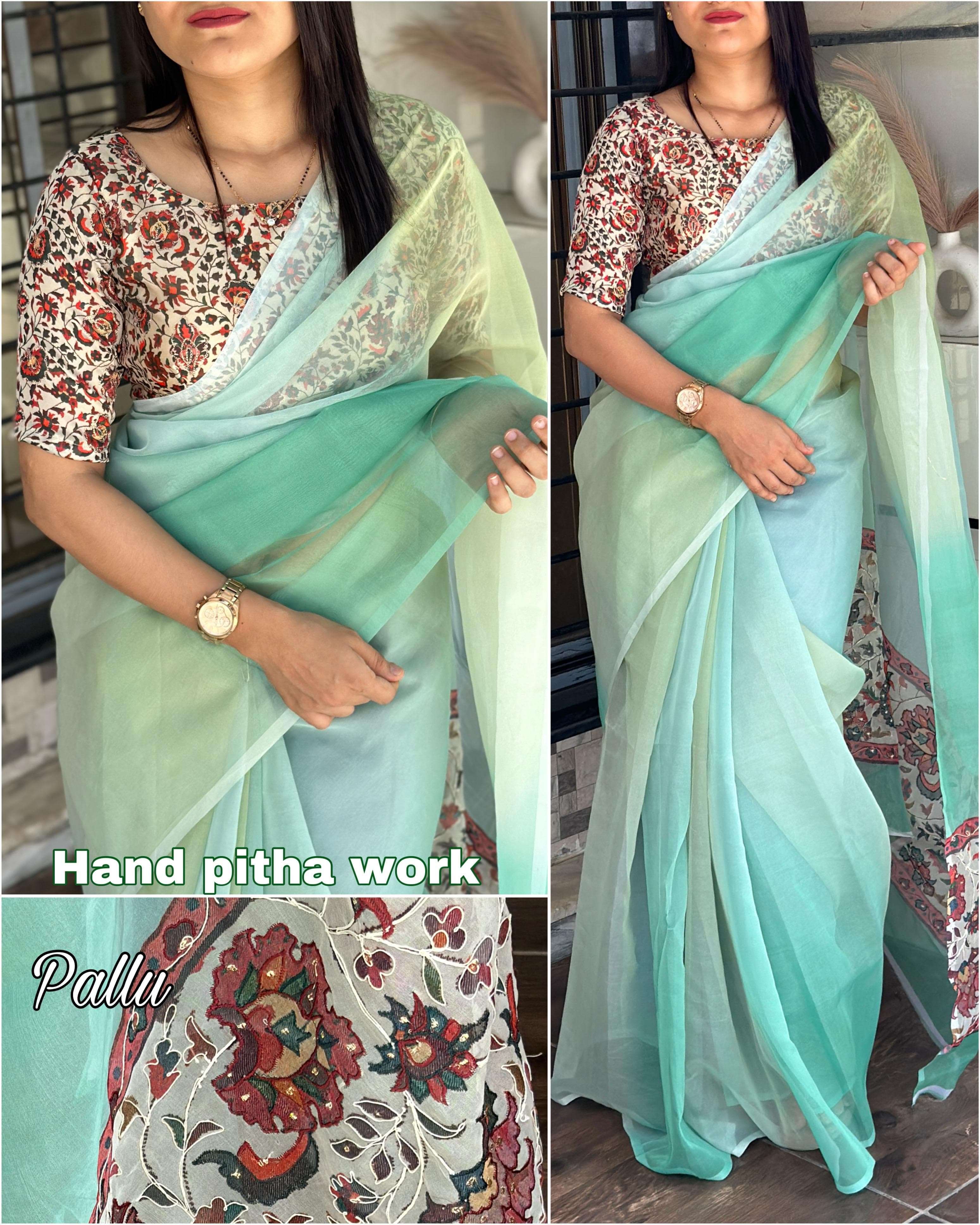 BT-56 Monsoon paradise designer soft Organza saree