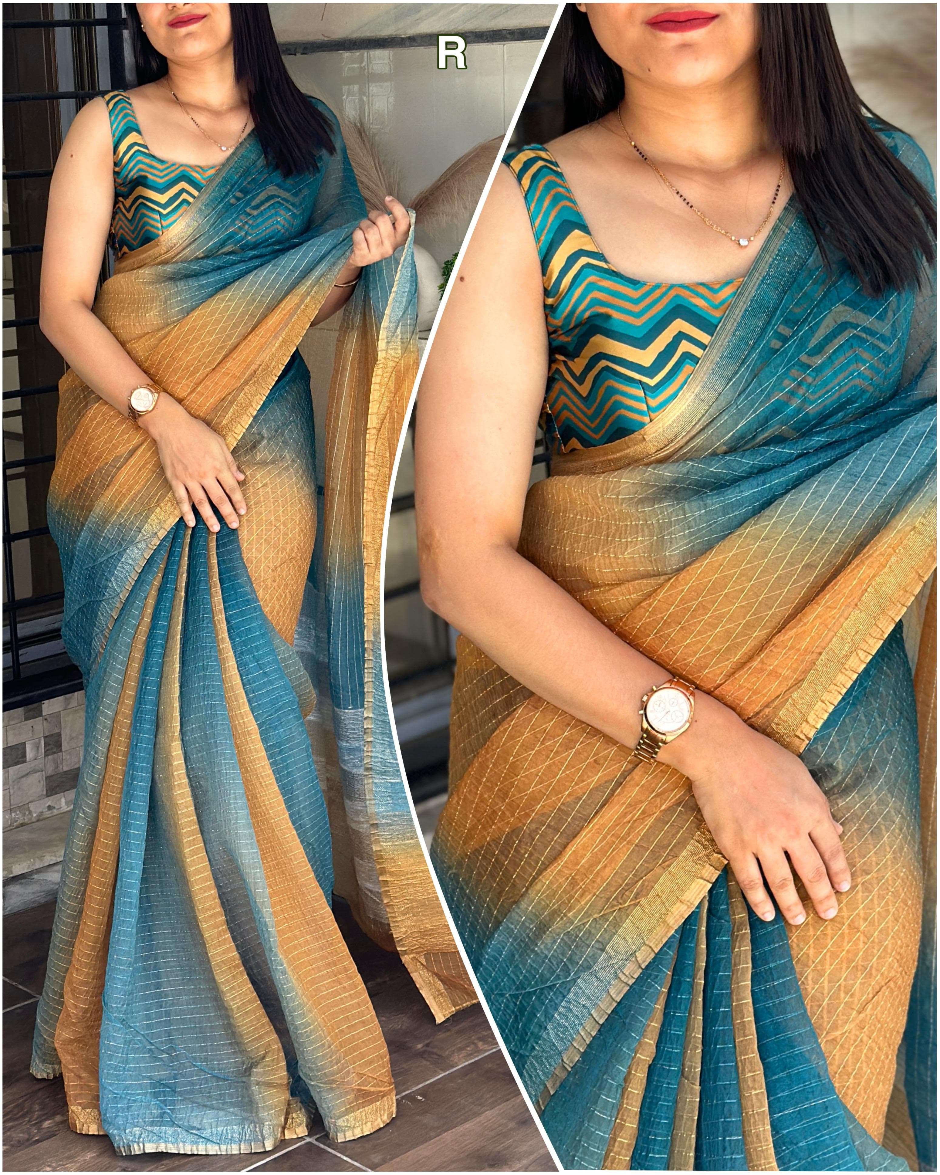 BT-56 saloni designer lurex organza saree