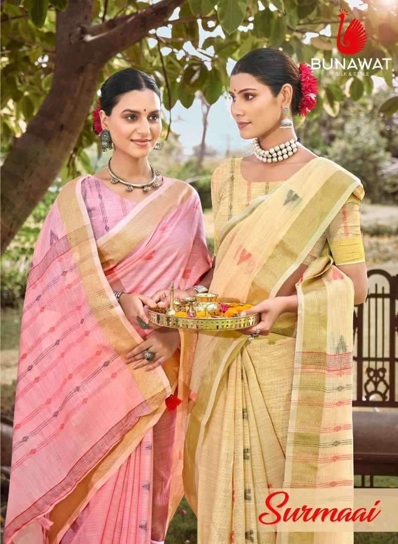 bunawat surmaai series 1001-1006 Cotton Saree