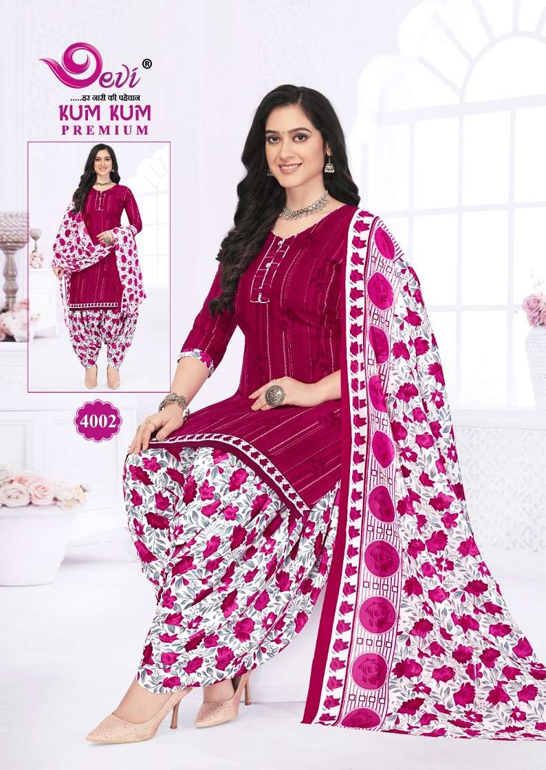 Devi Kumkum Premium Vol-4 series 4001-4012 Indo Cotton readymade suit 